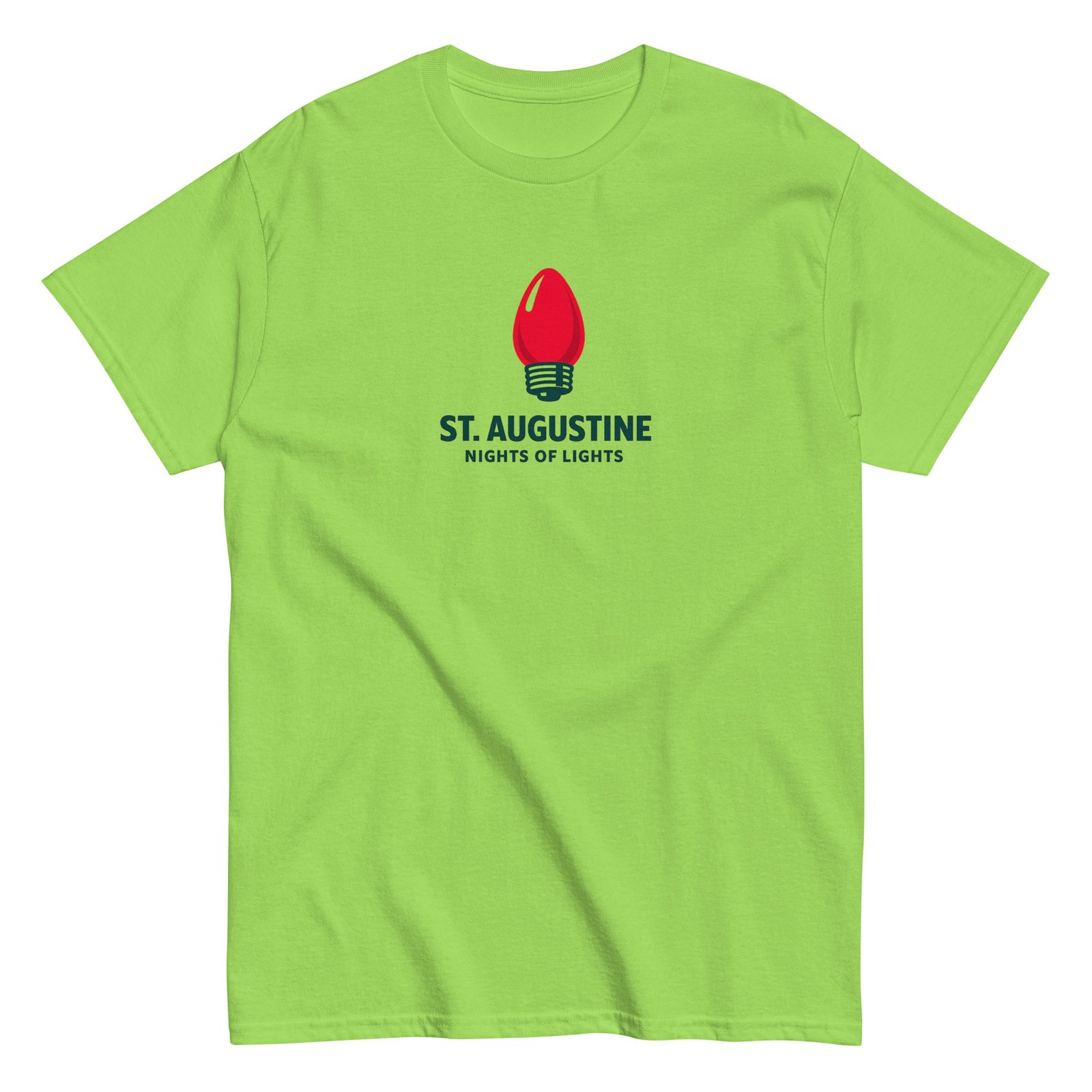 St. Augustine Nights of Lights Red Bulb Unisex classic tee - Image 8