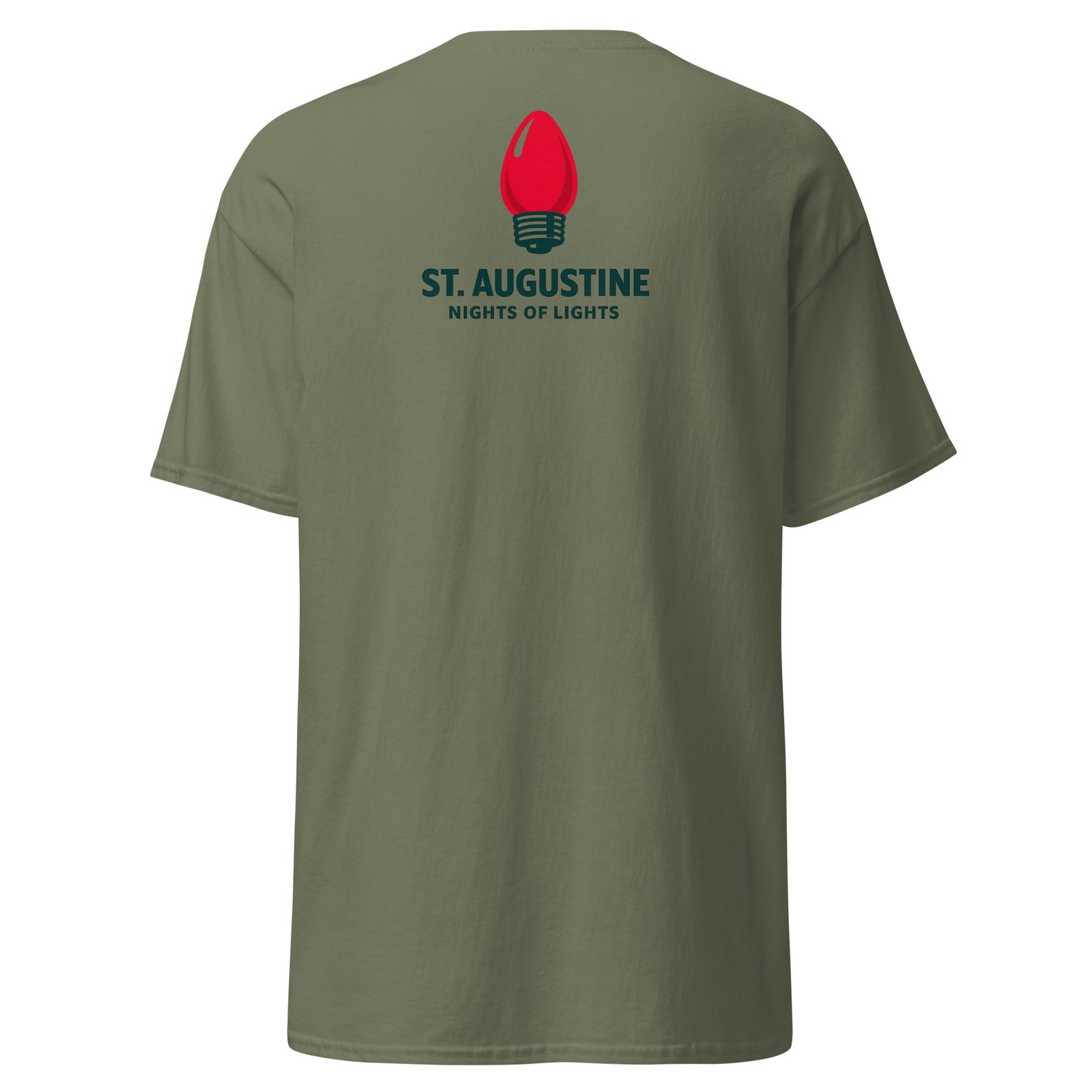 St. Augustine Nights Red Bulb Unisex classic tee - Image 3
