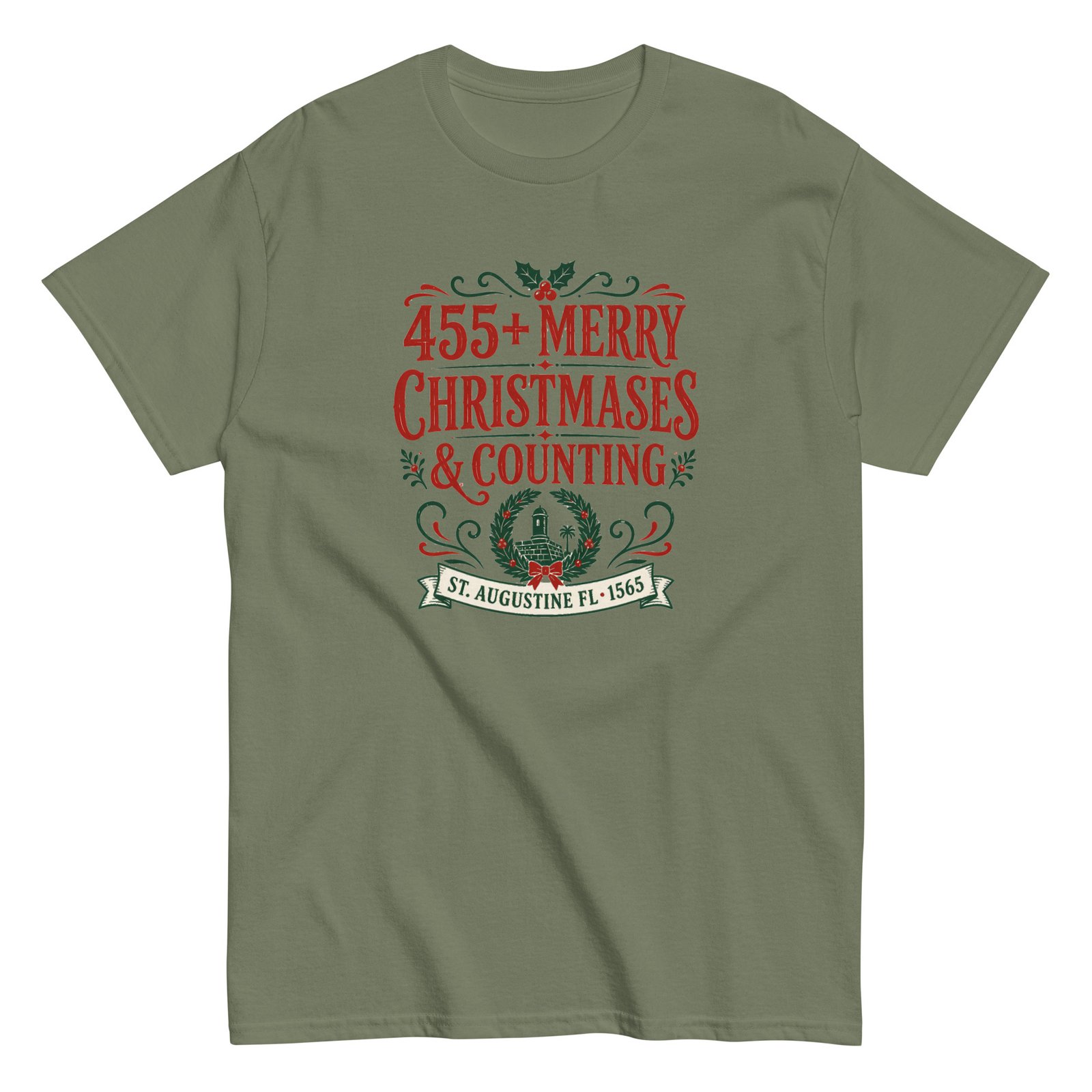 455+ Merry Christmases St. Augustine Unisex classic tee - Image 5