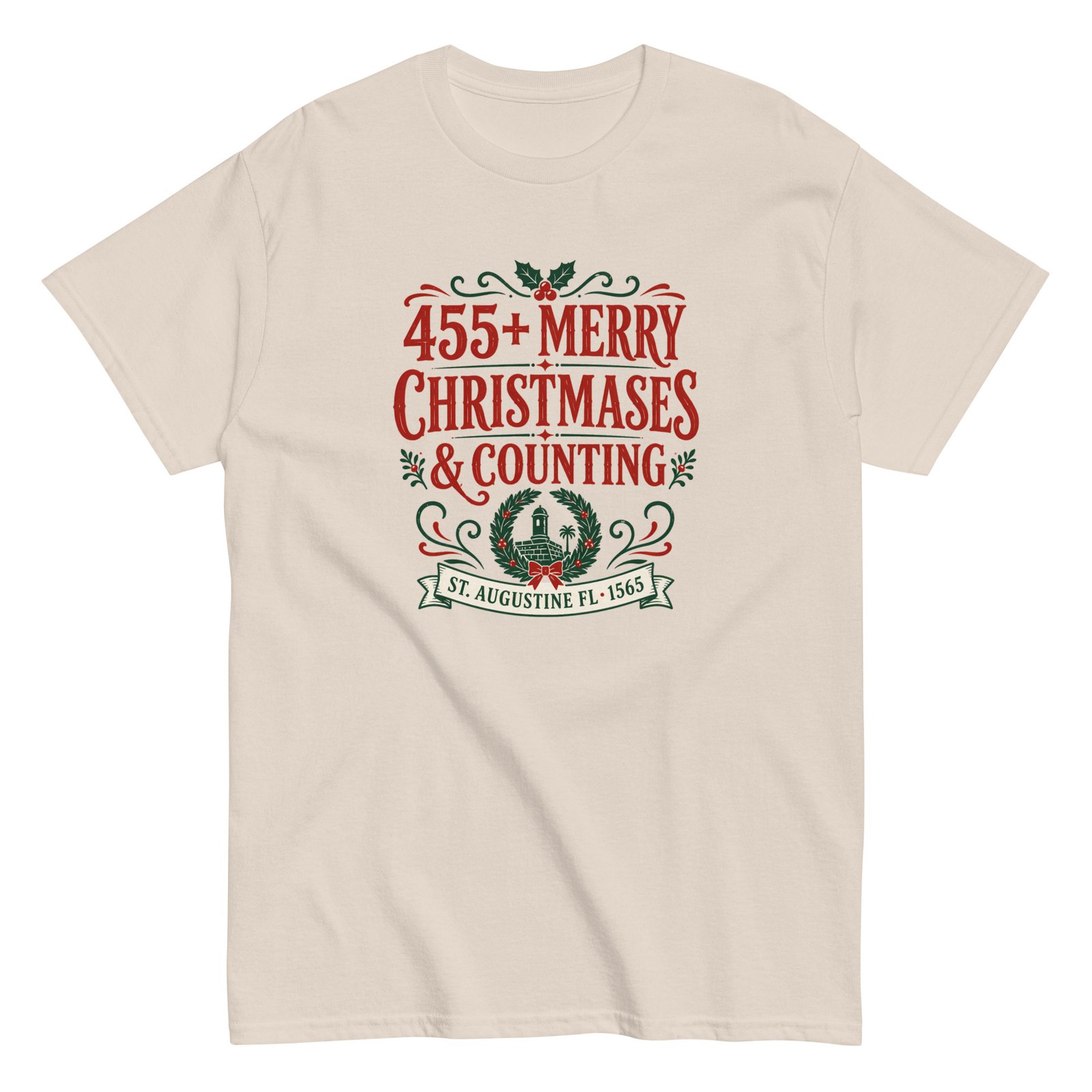 455+ Merry Christmases St. Augustine Unisex classic tee - Image 10