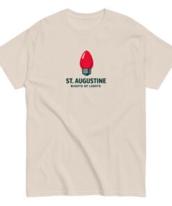 St. Augustine Nights of Lights Red Bulb Unisex classic tee - Image 11