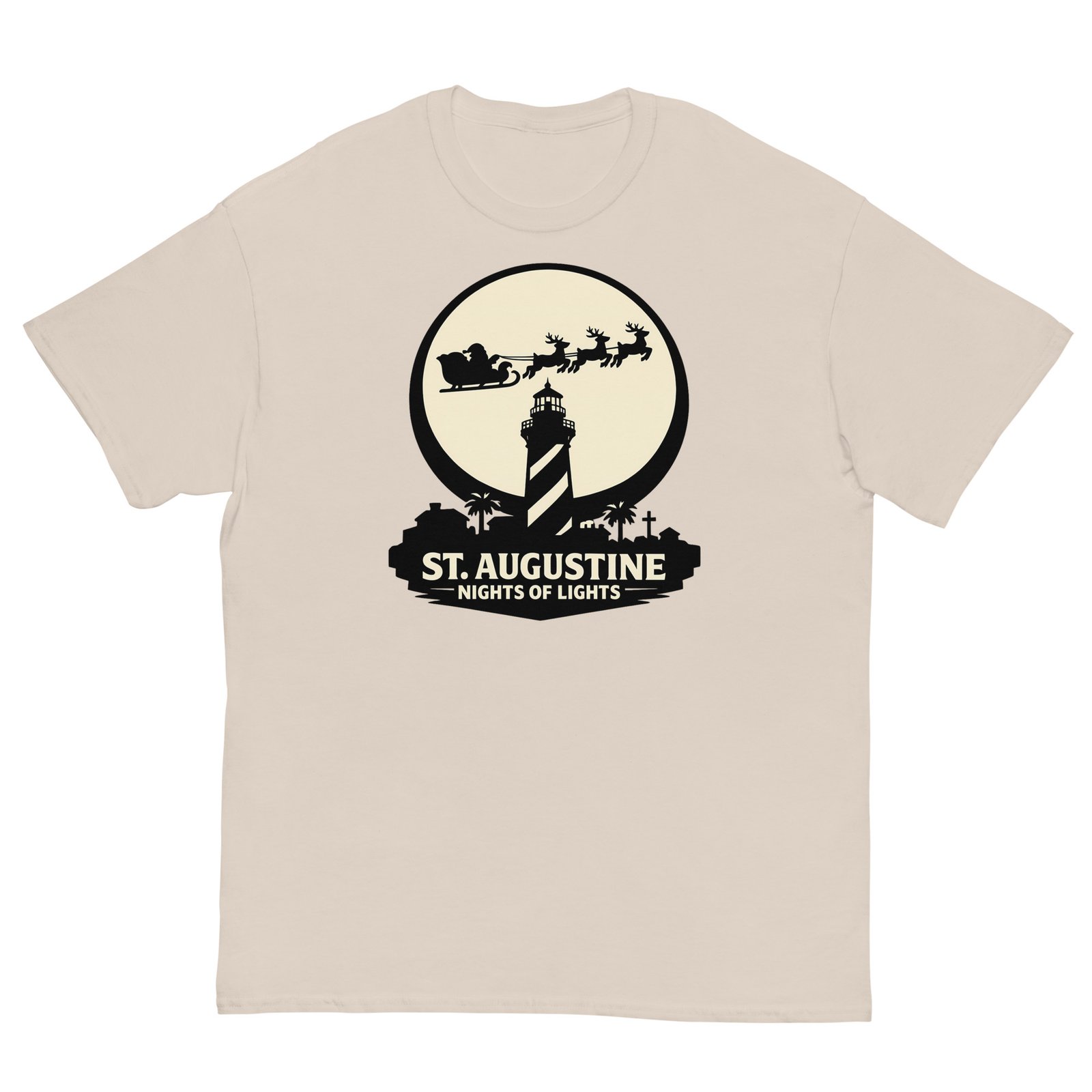 Lighthouse Santa Flying Unisex classic tee - Image 6