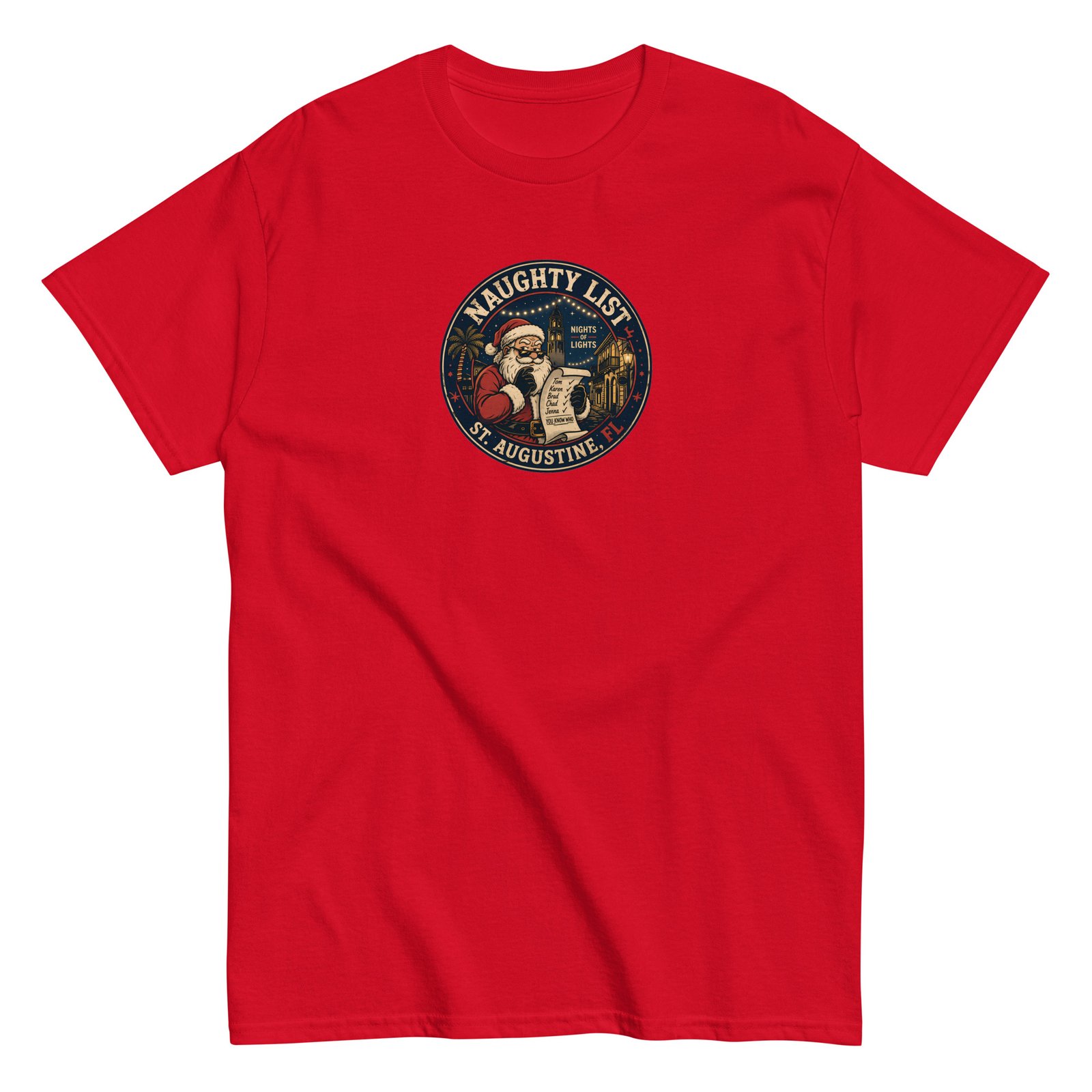 Naughty List Badge Unisex classic tee - Image 2