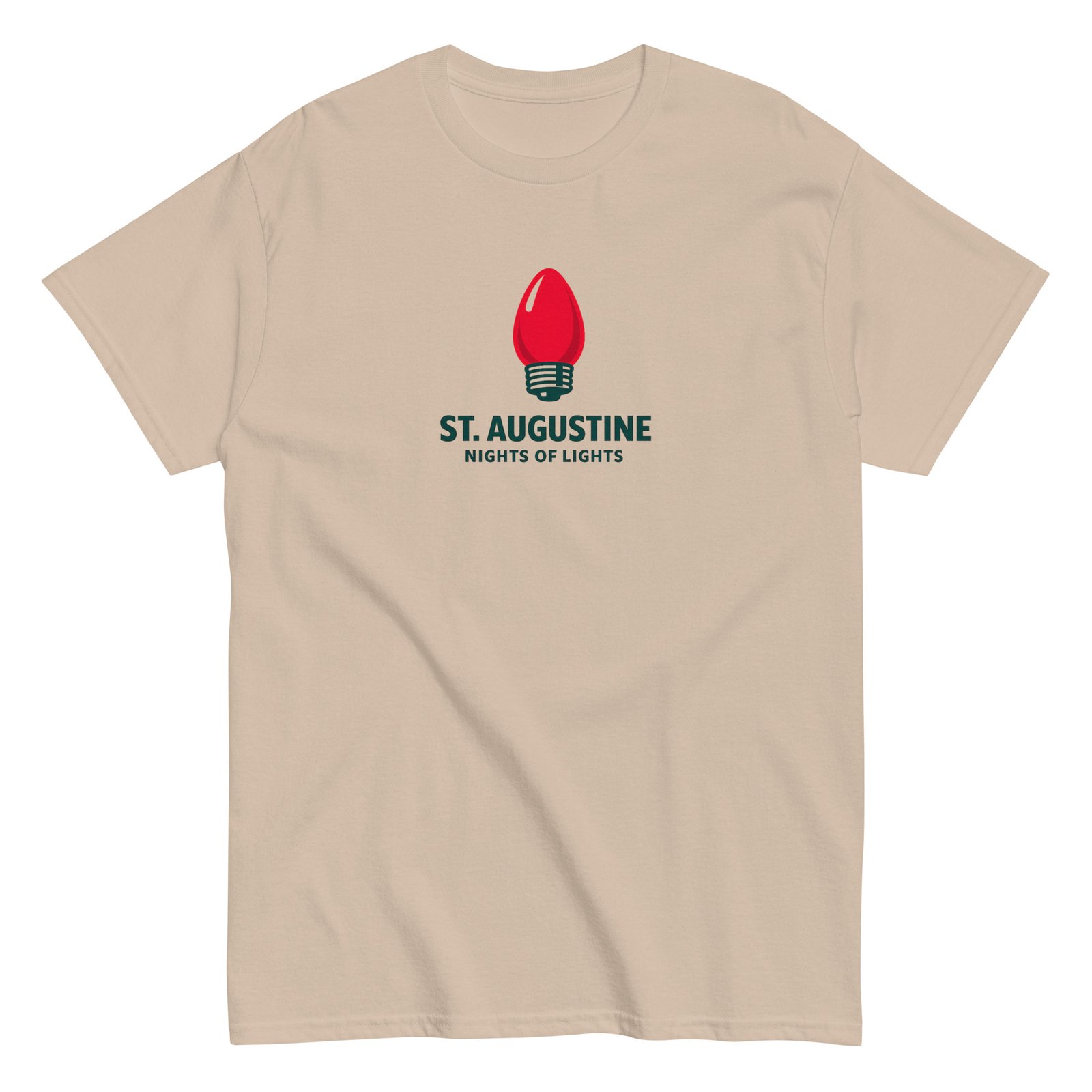 St. Augustine Nights of Lights Red Bulb Unisex classic tee - Image 7