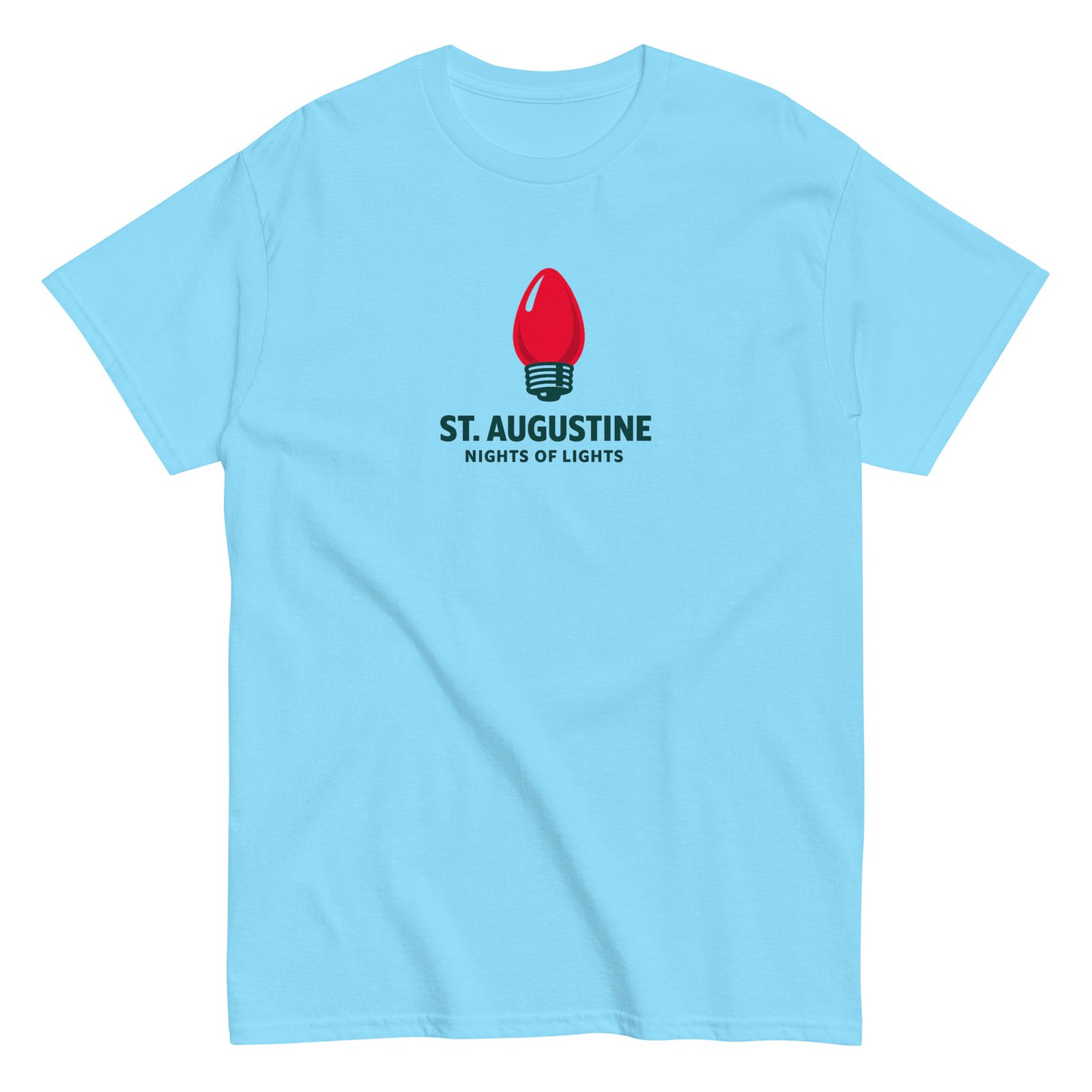 St. Augustine Nights of Lights Red Bulb Unisex classic tee - Image 10