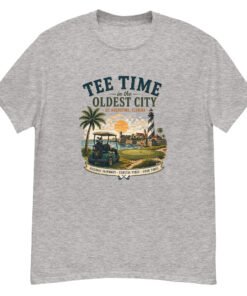 Alternative view of Tee TIme in the Oldest City Unisex tee