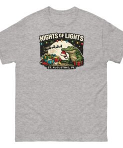 Alternative view of Alligator Eating Santa Nights of Lights Unisex classic tee