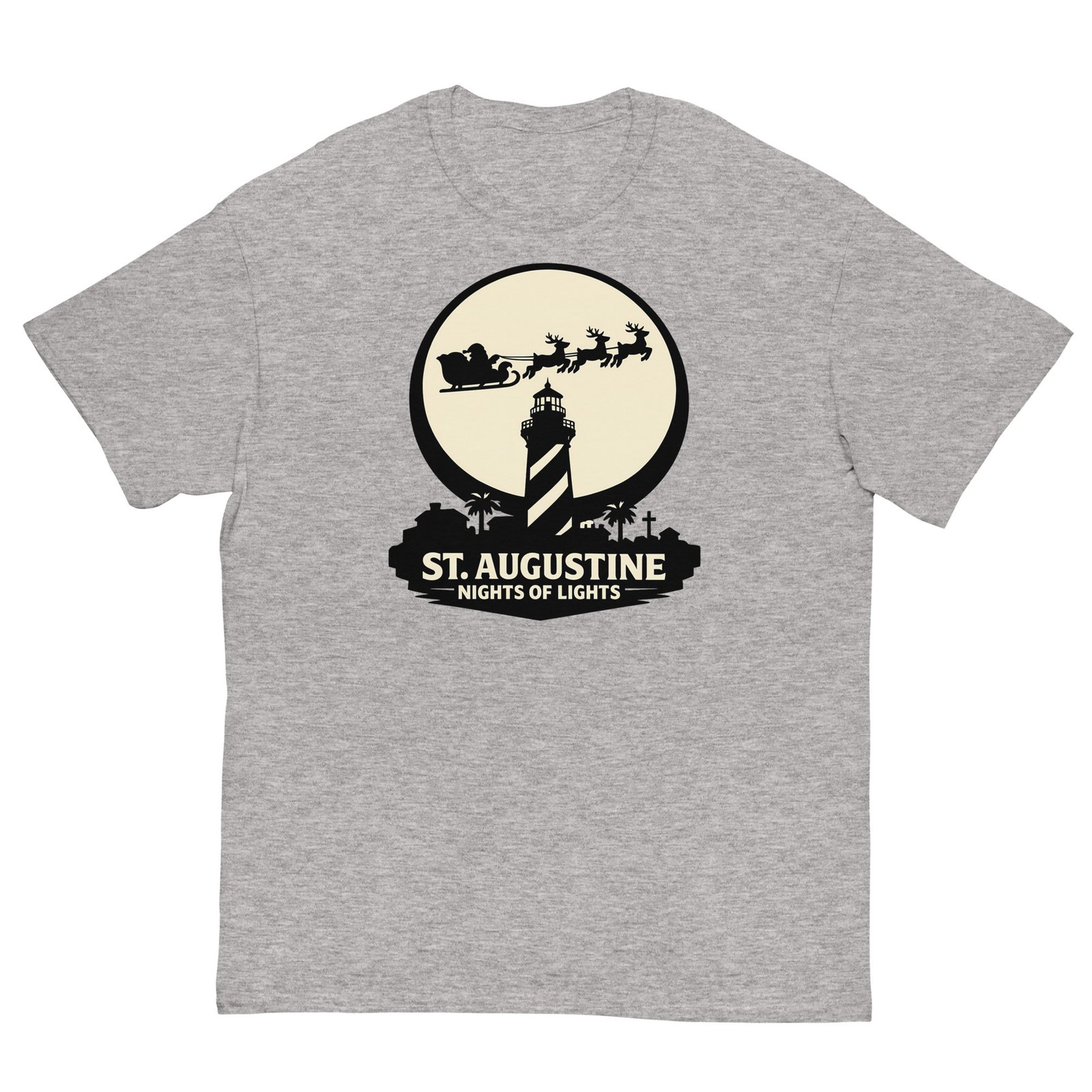 Lighthouse Santa Flying Unisex classic tee - Image 3