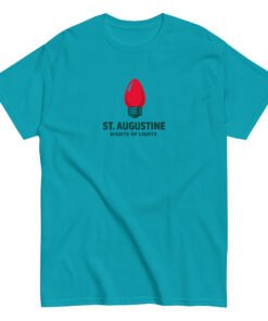 Alternative view of St. Augustine Nights of Lights Red Bulb Unisex classic tee