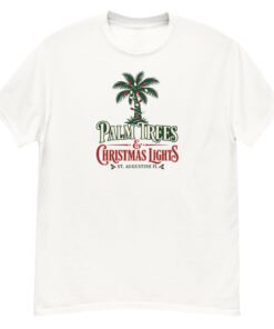 Alternative view of Palm Trees Christmas Lights Unisex classic tee