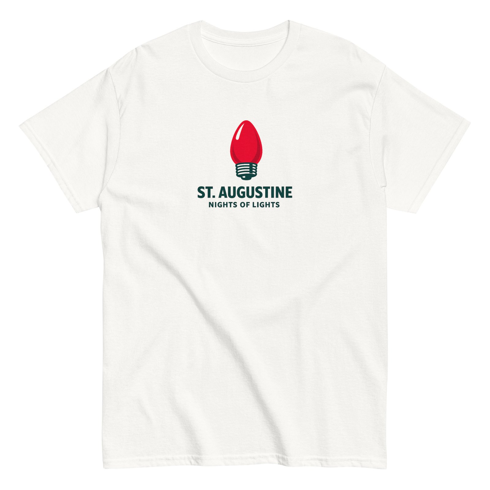 St. Augustine Nights of Lights Red Bulb Unisex classic tee - Image 16