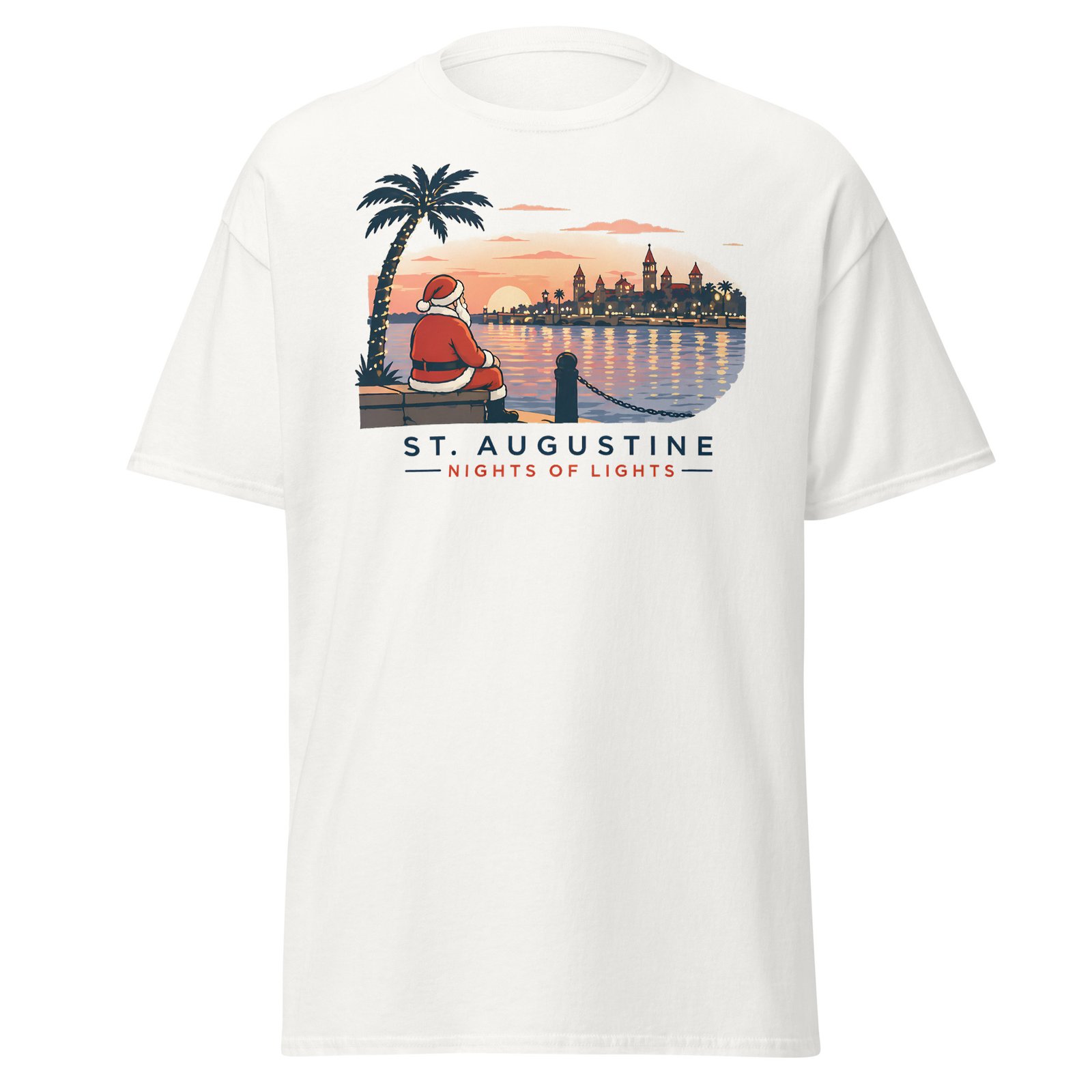 Nights of Lights Santa Bayfront Unisex classic tee