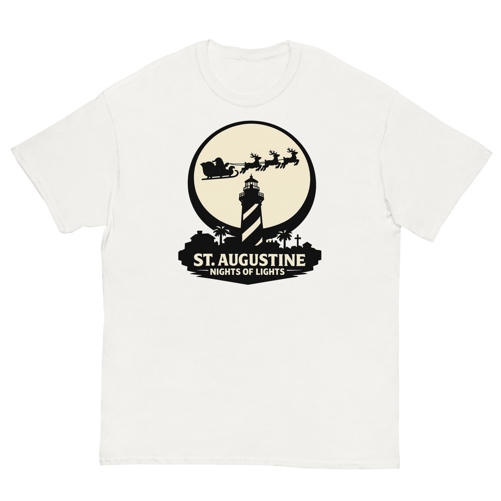 Lighthouse Santa Flying Unisex classic tee - Image 11