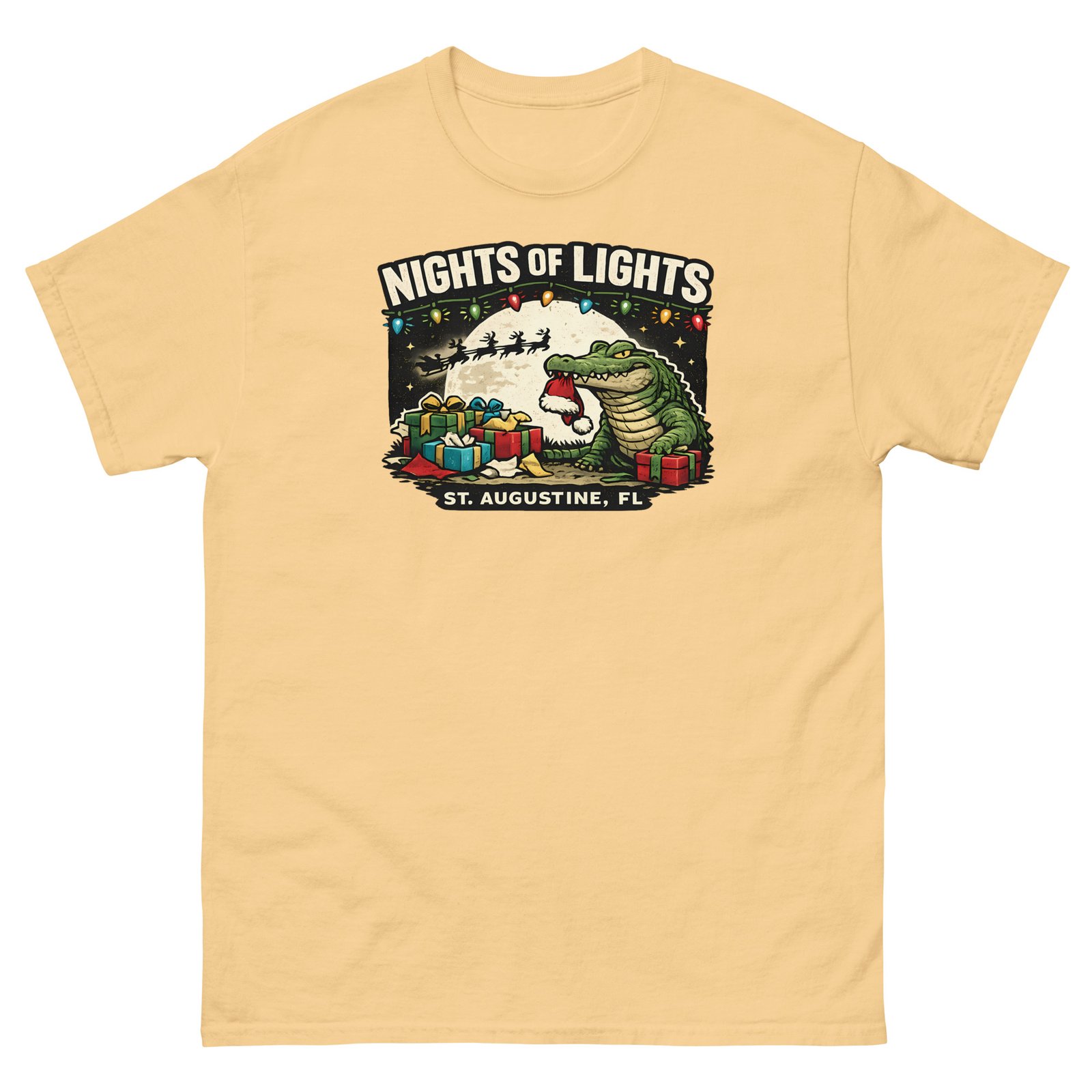 Alligator Eating Santa Nights of Lights Unisex classic tee - Image 7