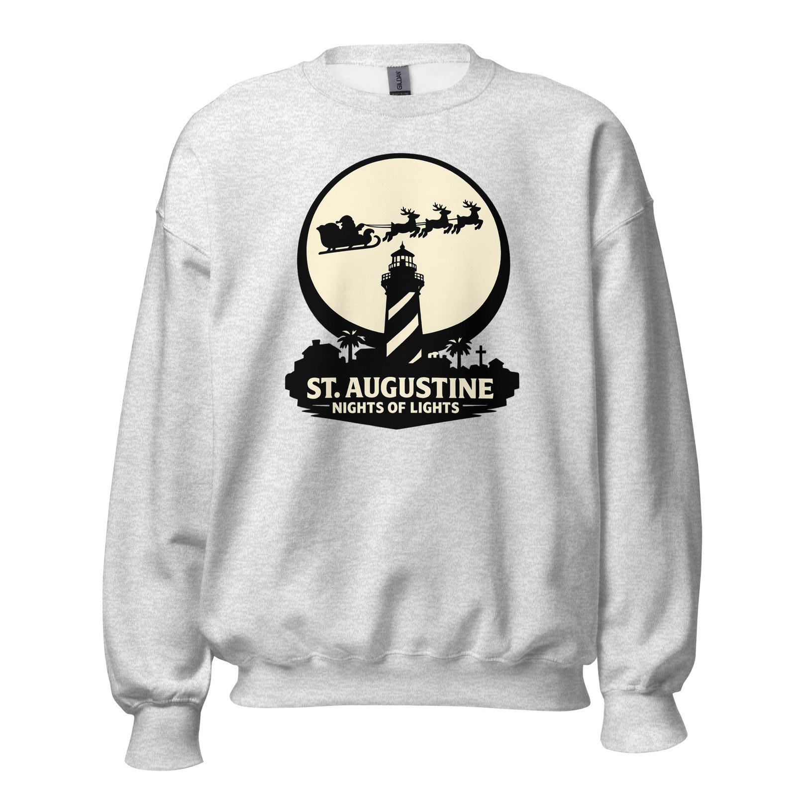Lighthouse Santa Flying Unisex Sweatshirt - Image 11