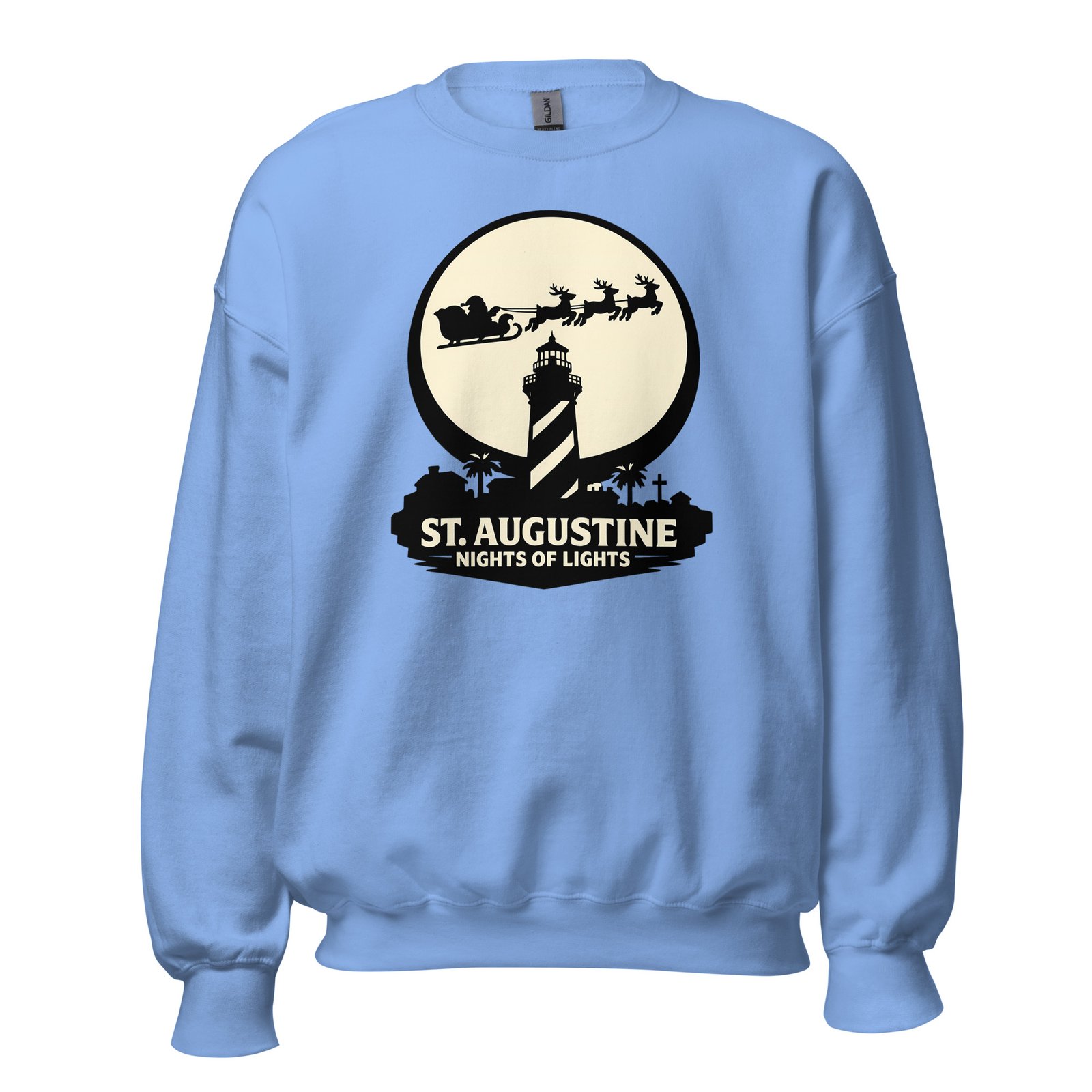Lighthouse Santa Flying Unisex Sweatshirt - Image 5