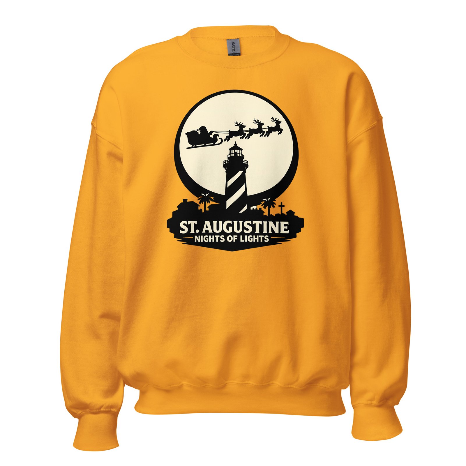 Lighthouse Santa Flying Unisex Sweatshirt - Image 6