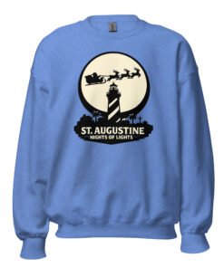 Lighthouse Santa Flying Unisex Sweatshirt - Image 4