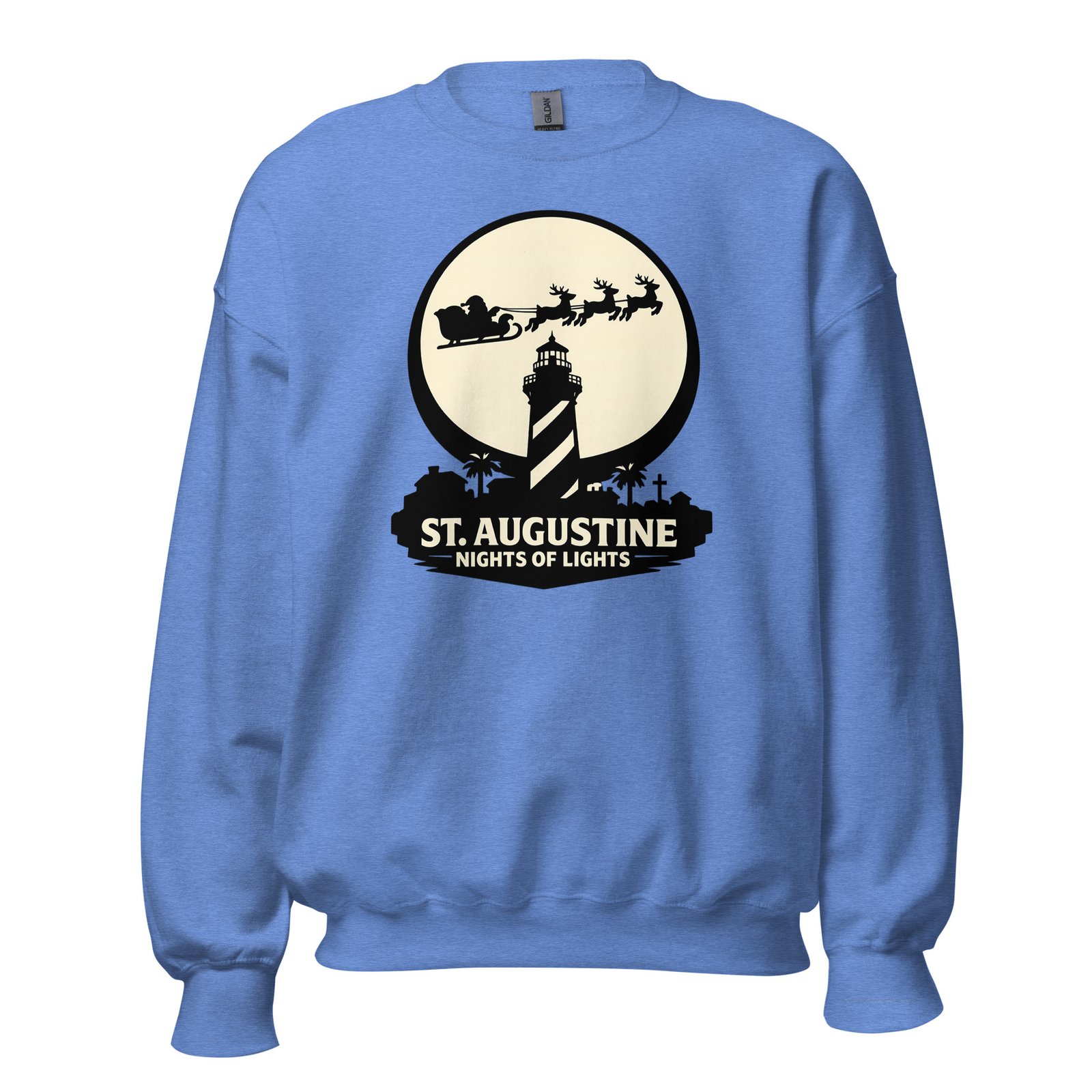 Lighthouse Santa Flying Unisex Sweatshirt - Image 4