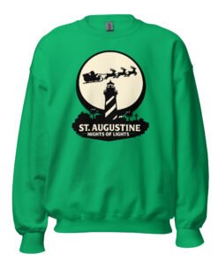 Lighthouse Santa Flying Unisex Sweatshirt - Image 3