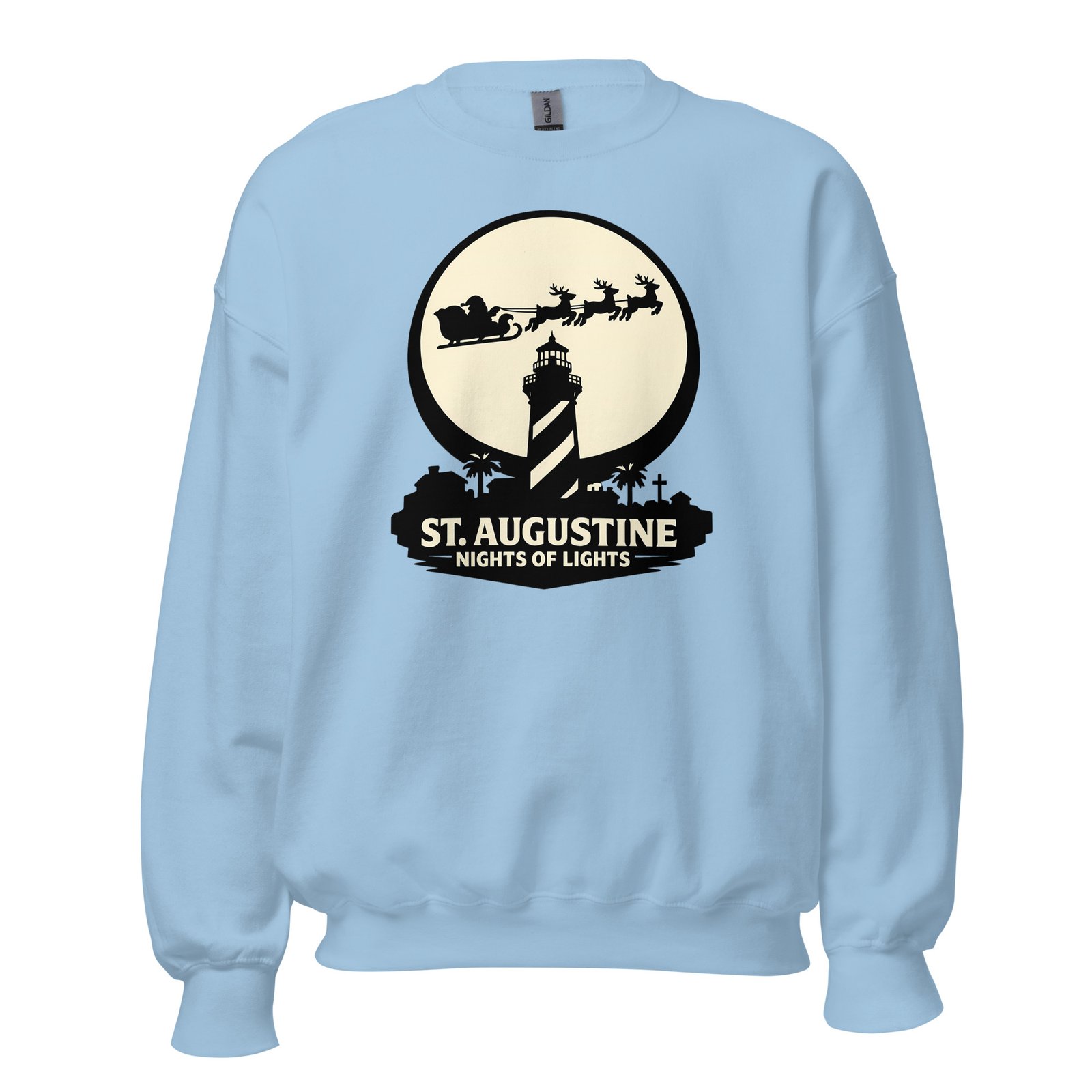 Lighthouse Santa Flying Unisex Sweatshirt - Image 7