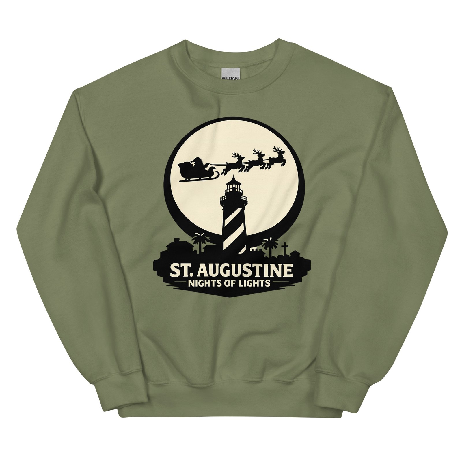 Lighthouse Santa Flying Unisex Sweatshirt - Image 14