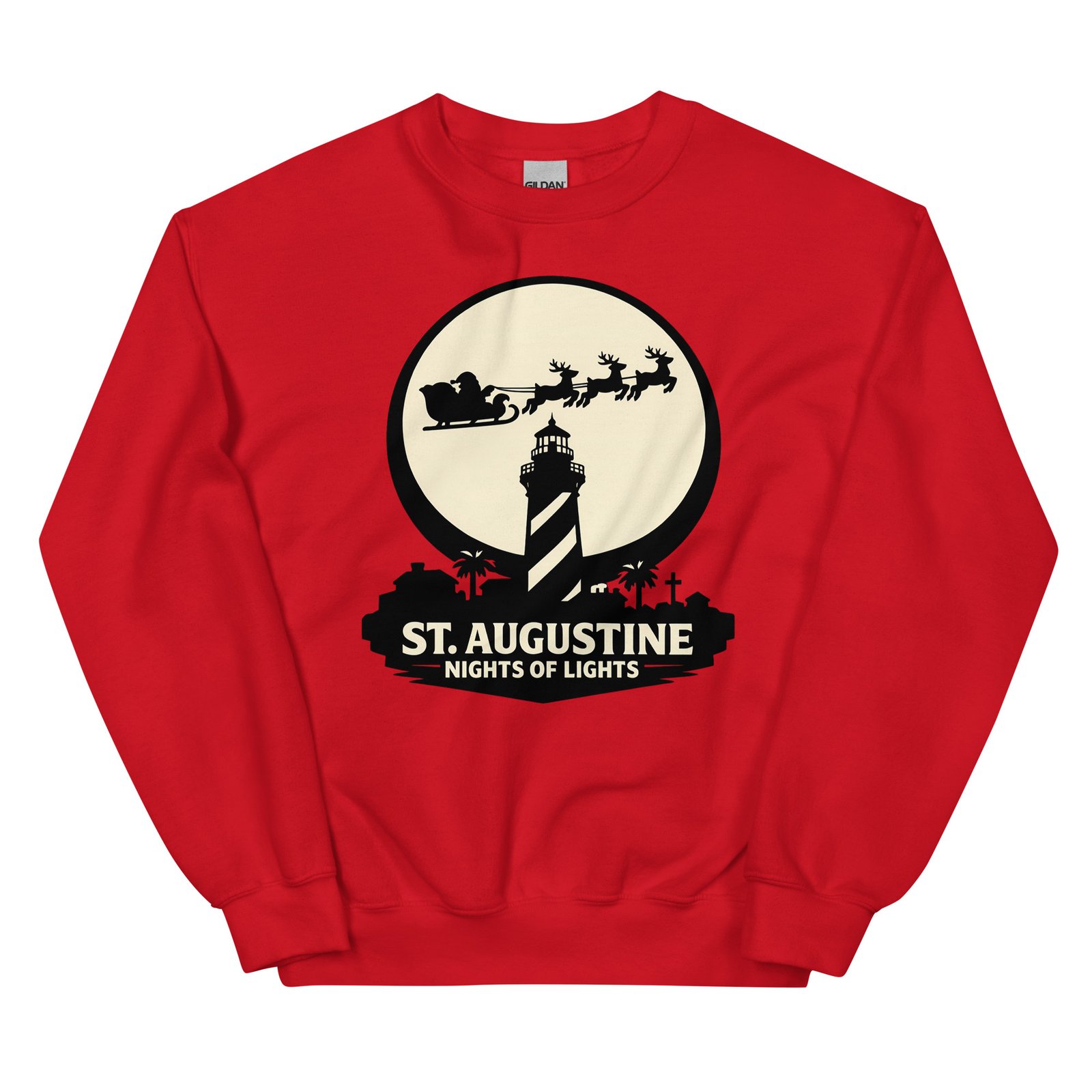 Lighthouse Santa Flying Unisex Sweatshirt - Image 13