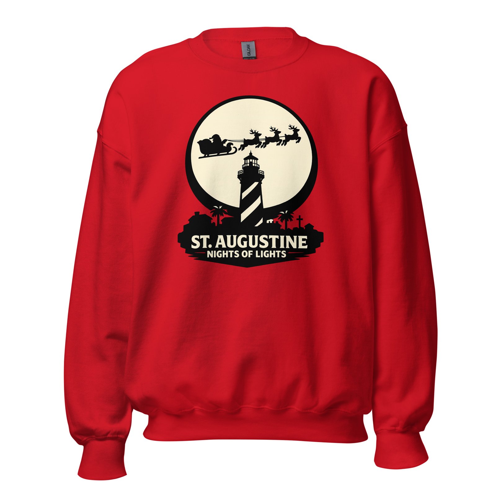 Lighthouse Santa Flying Unisex Sweatshirt