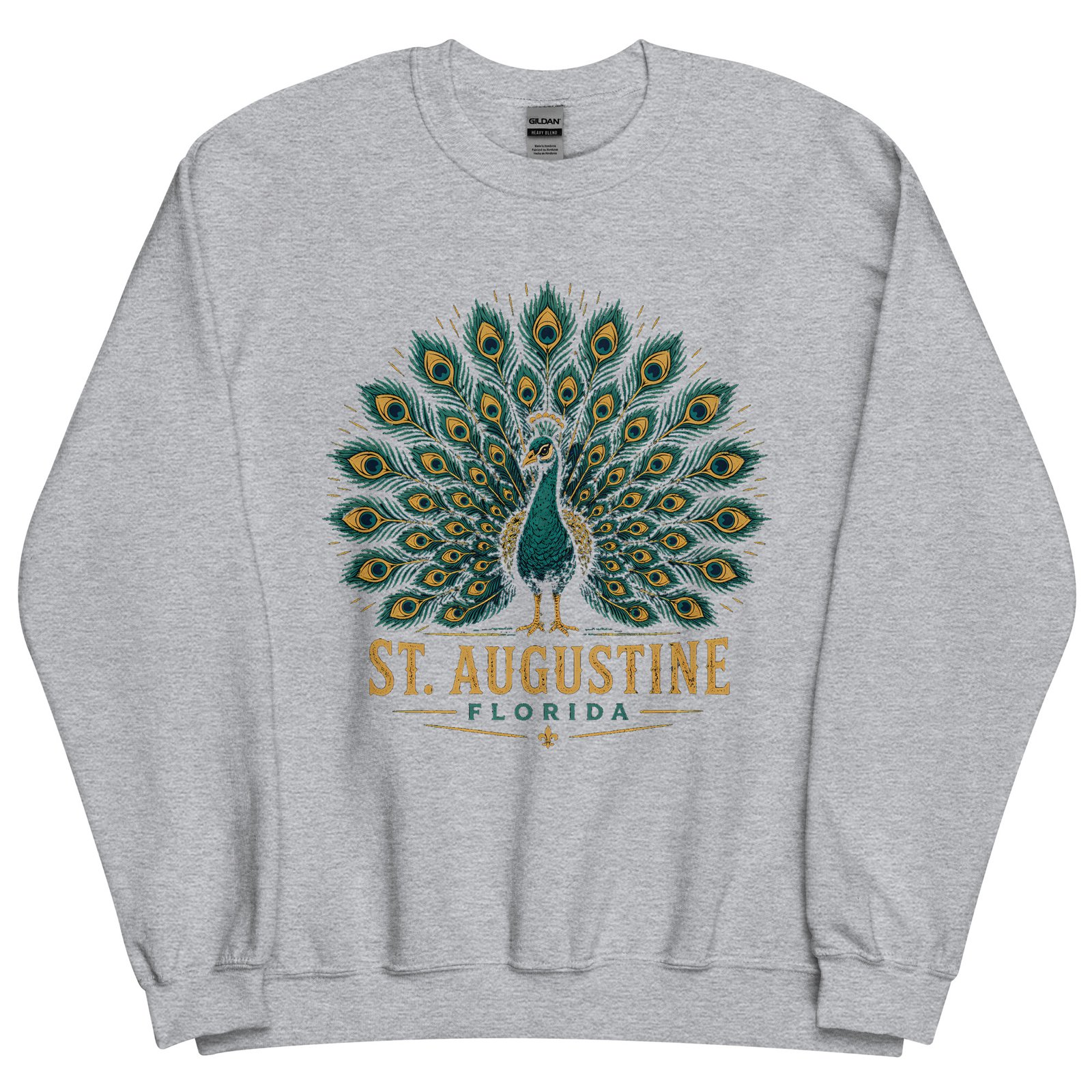 St. Augustine Peacock Unisex Sweatshirt - Image 3