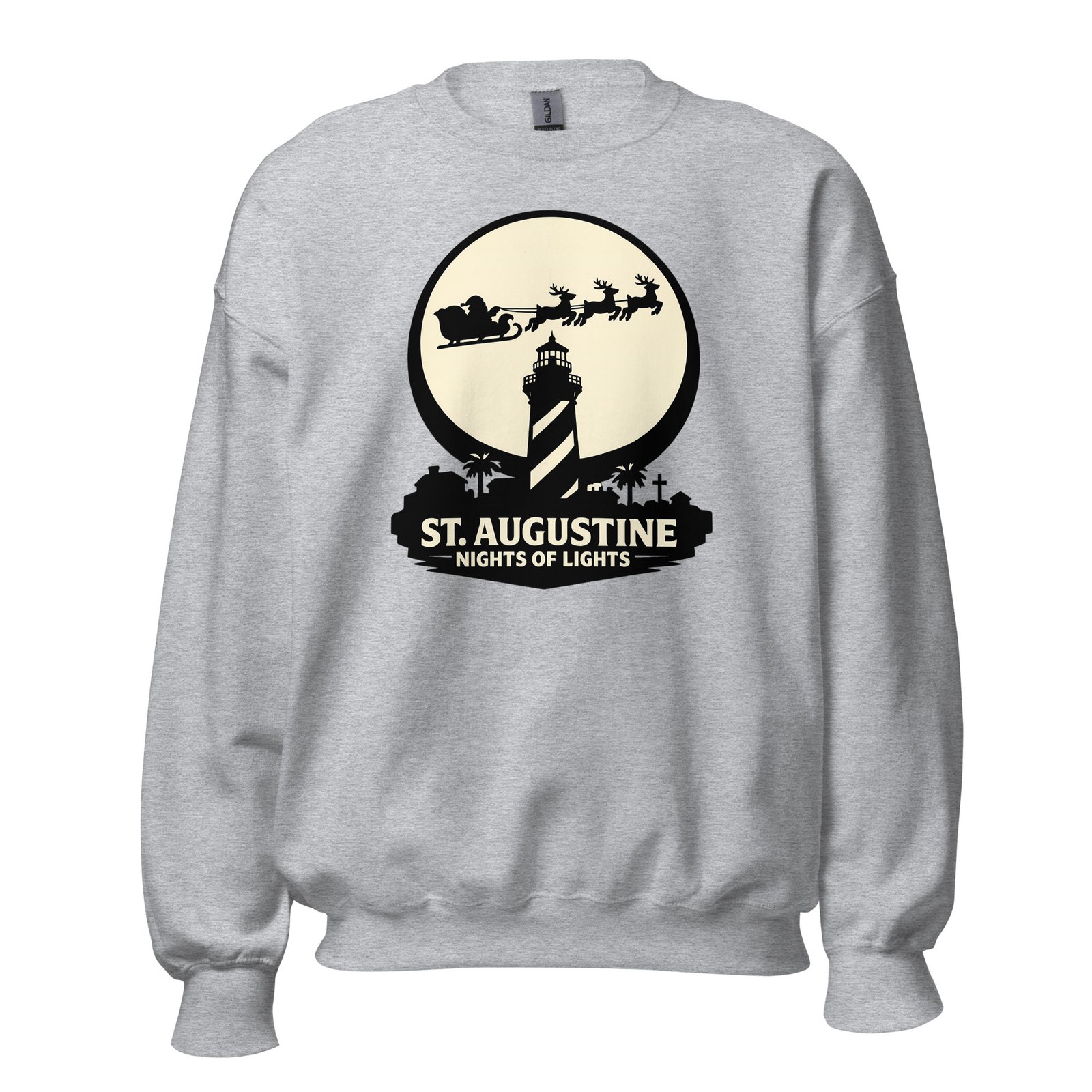 Lighthouse Santa Flying Unisex Sweatshirt - Image 8