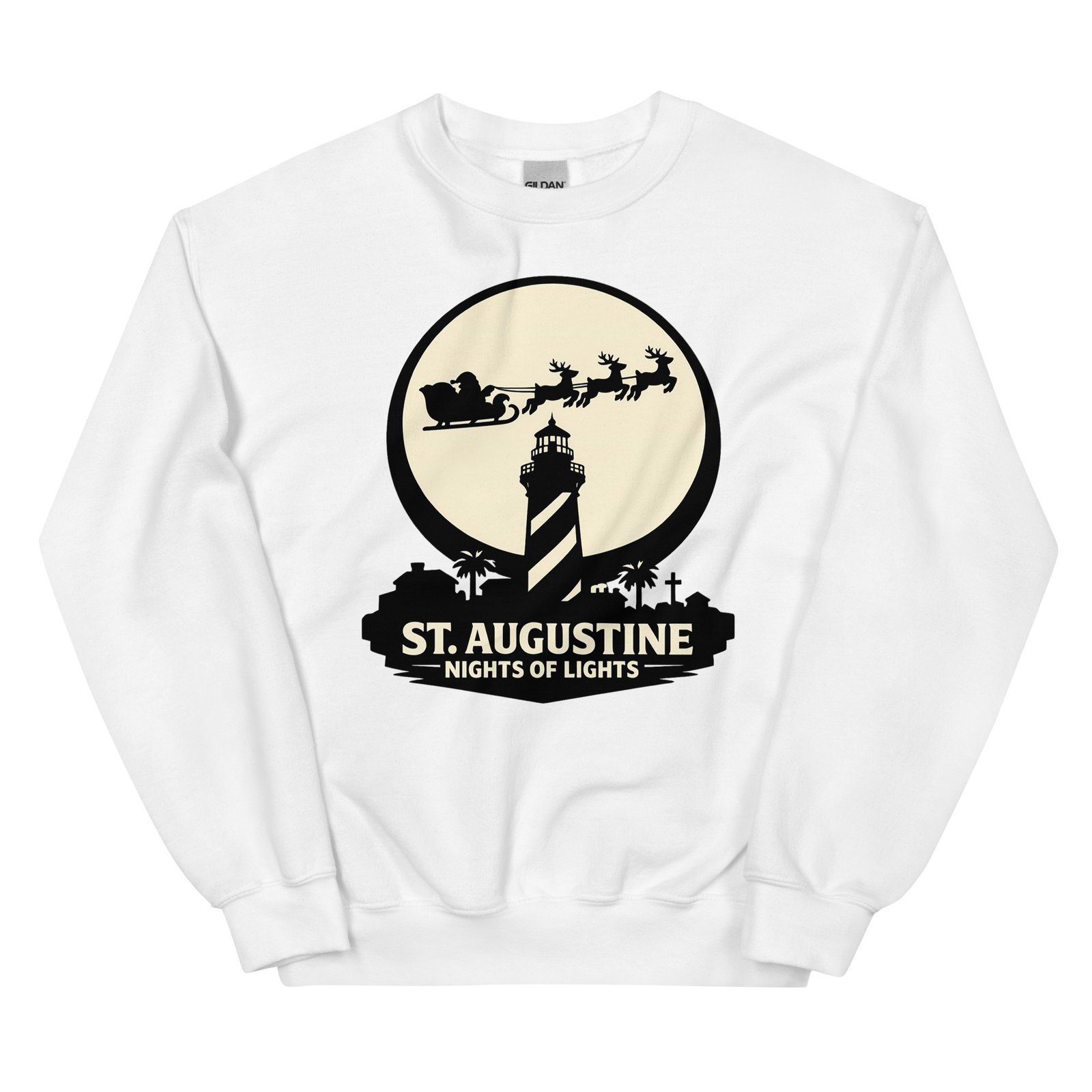 Lighthouse Santa Flying Unisex Sweatshirt - Image 24