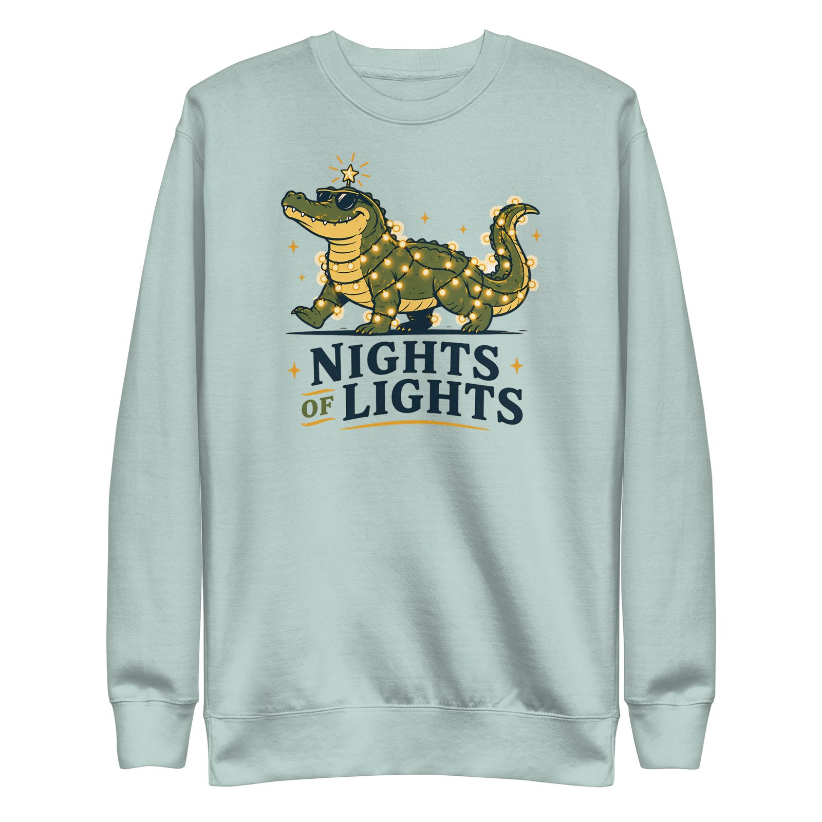 Nights of Lights Decorated Alligator Unisex Premium Sweatshirt - Image 2