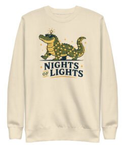 Nights of Lights Decorated Alligator Unisex Premium Sweatshirt - Image 5
