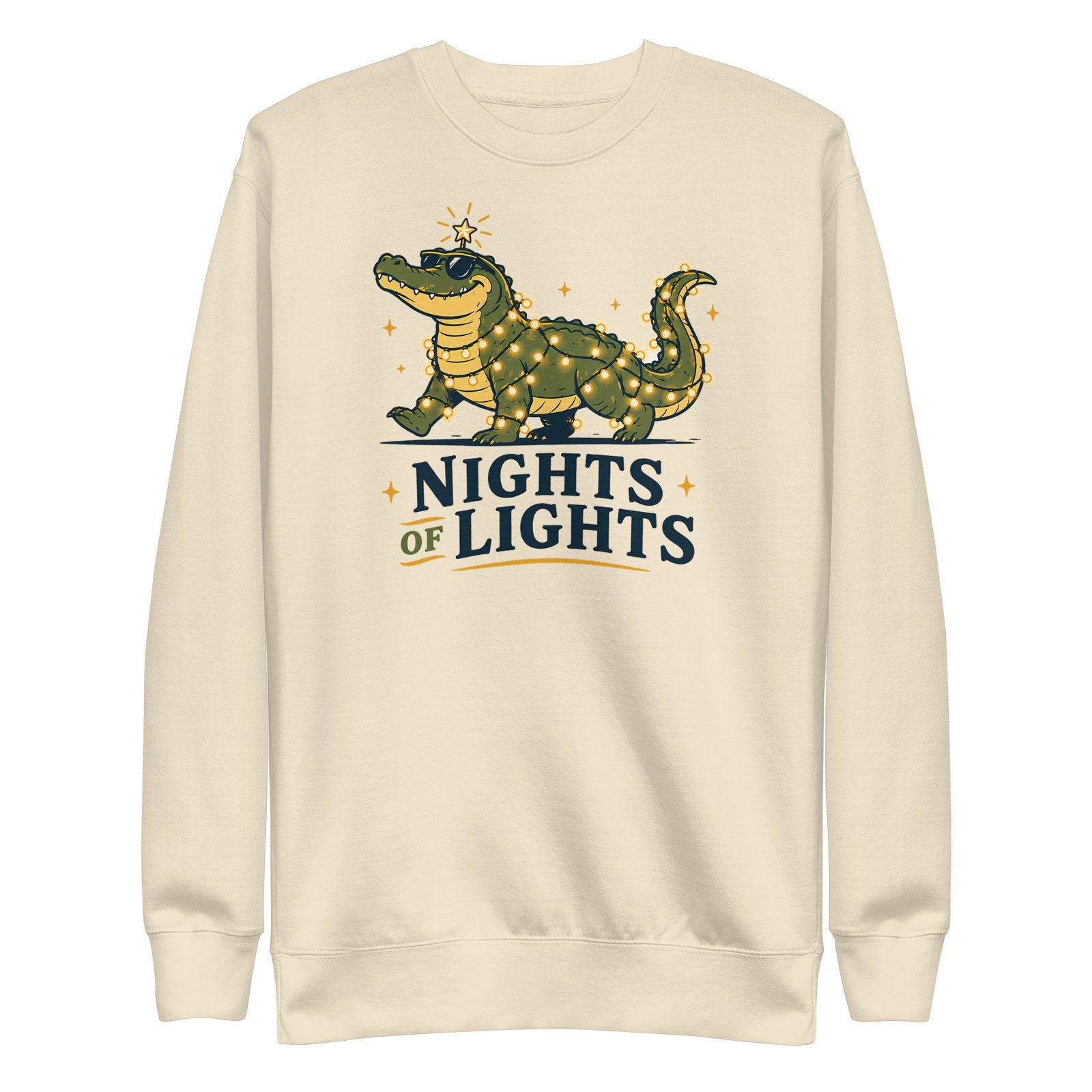 Nights of Lights Decorated Alligator Unisex Premium Sweatshirt - Image 5