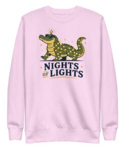 Nights of Lights Decorated Alligator Unisex Premium Sweatshirt - Image 4