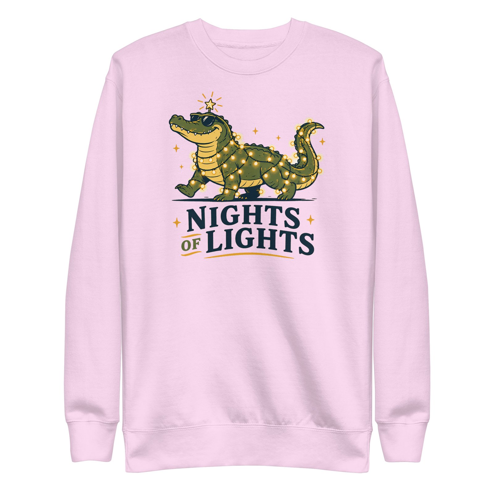 Nights of Lights Decorated Alligator Unisex Premium Sweatshirt - Image 4