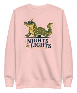 Nights of Lights Decorated Alligator Unisex Premium Sweatshirt - Image 3
