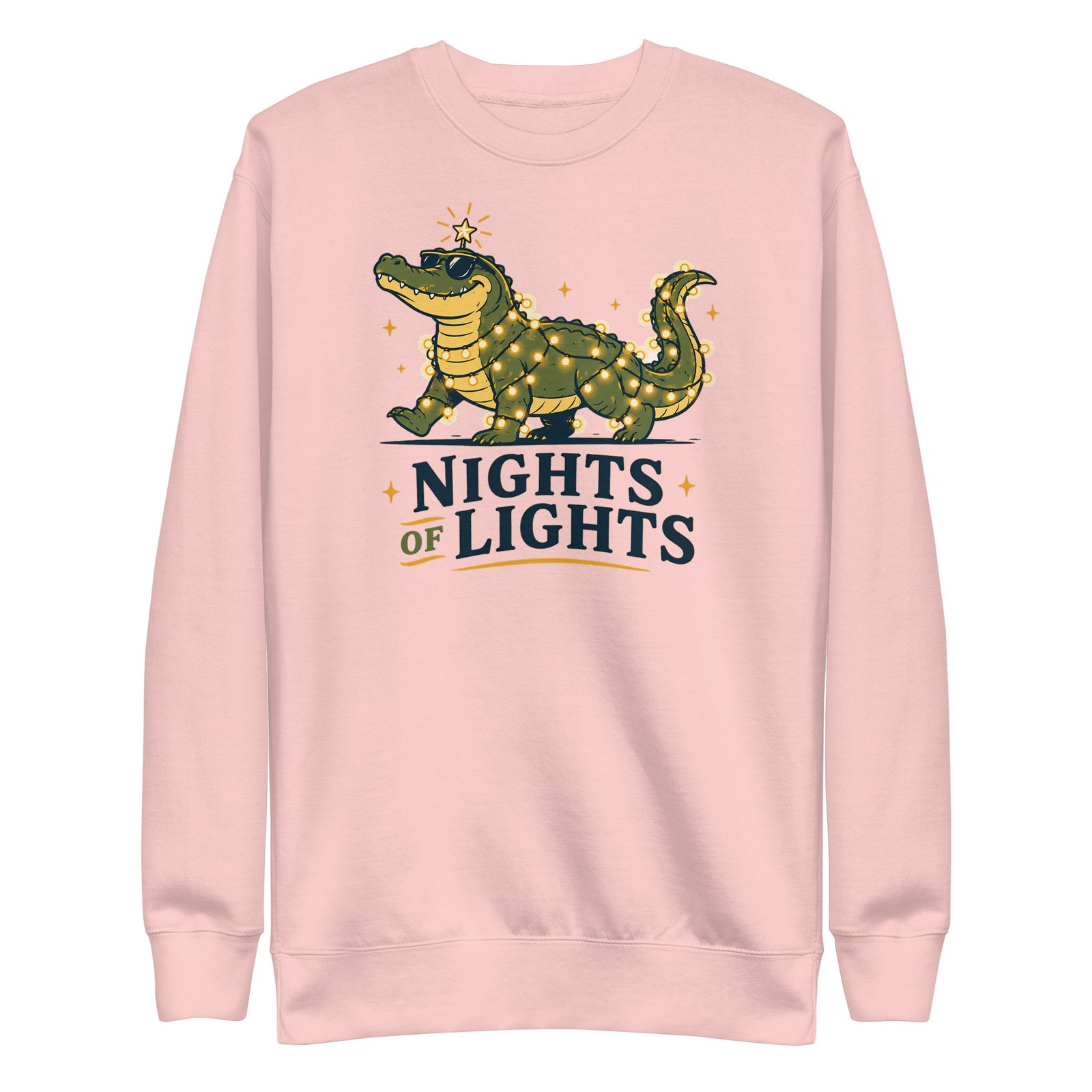 Nights of Lights Decorated Alligator Unisex Premium Sweatshirt - Image 3