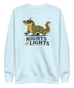 Nights of Lights Decorated Alligator Unisex Premium Sweatshirt - Image 6