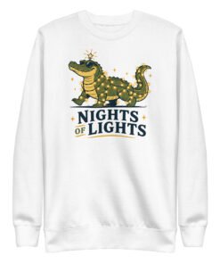 Nights of Lights Decorated Alligator Unisex Premium Sweatshirt - Image 7
