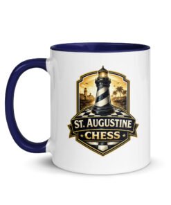 St. Augustine Chess Lighthouse Color Inside Mug - Image 3
