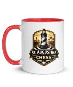 St. Augustine Chess Lighthouse Color Inside Mug - Image 4