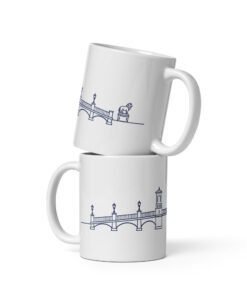 Bridge of Lions Lineart White glossy mug