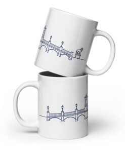 Bridge of Lions Lineart White glossy mug - Image 3